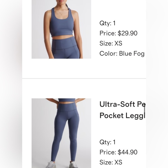 Ultra-Soft Performance Bra and Ultra-Soft Performance Pocket Legging in Blue Fog - Picture 9 of 12